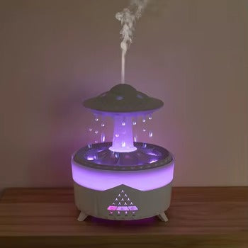 UFO Raindrop Aroma Diffuser – Ultrasonic Cool Mist Humidifier with Colorful Lights, Timer & Auto Shut-Off