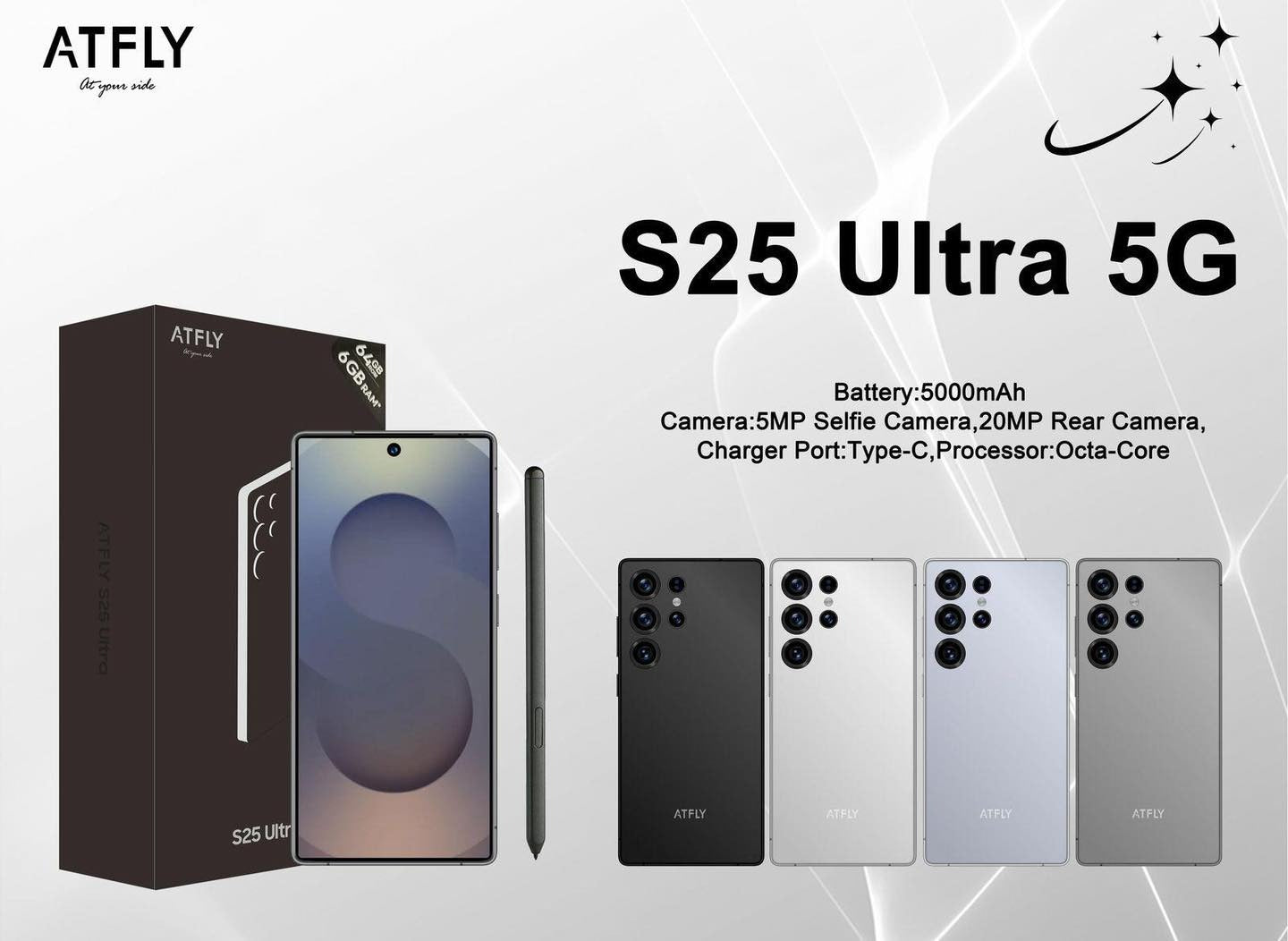 ATFLY S25 Ultra – هاتف ذكي بتصميم أنيق وأداء مميز